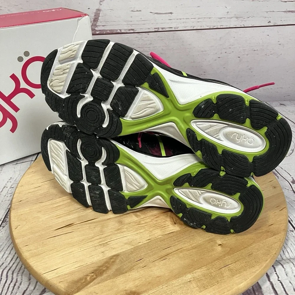 Ryka Vida RZX Training Shoes Black Pink Green Womens Size 10.5M Sneakers